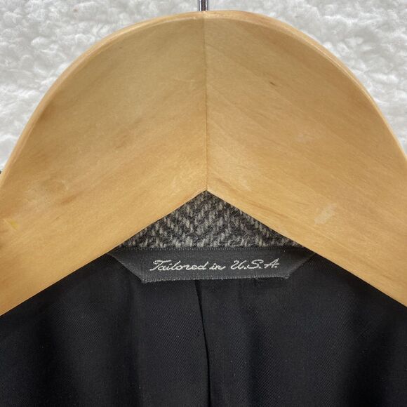 Vintage Kingsridge Blazer Mens 42S Gray Herringbone Corpcore Wool Sports Coat - Picture 4 of 13